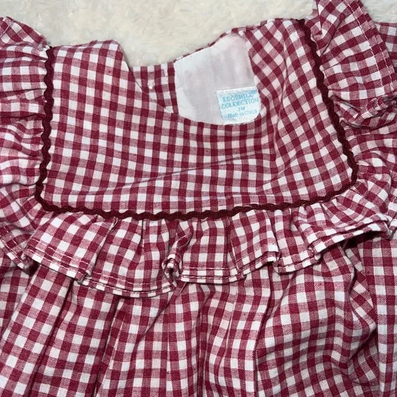Edgehill Collection Red Gingham Baby Dress and Bloomers Set - Picture 4 of 4
